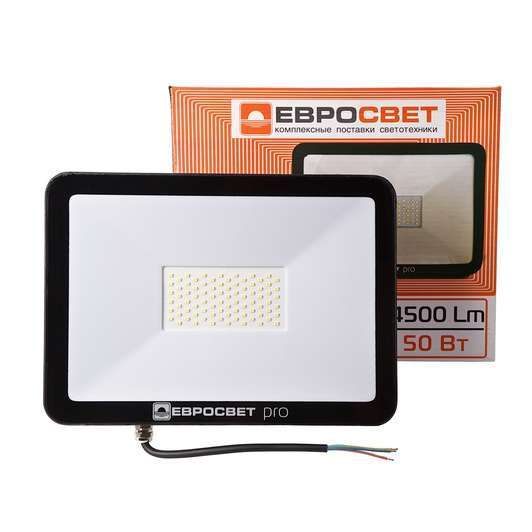 Прожектор светодиодный ЕВРОСВЕТ 50Вт 6400К EV-50-504 PRO-XL 4500Лм