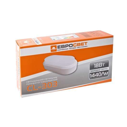 Светильник светодиодный накладной ЕВРОСВЕТ 18Вт овал CL-303 6400K IP65