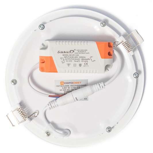 Светильник точечный врезной ЕВРОСВЕТ 12Вт круг LED-R-170-12 6400К