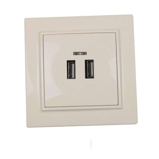 Розетка USB (2 порта) латте Enzo 2A IP22