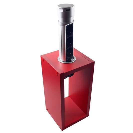 Компактная мебельная розетка (вертикальная) 3х16A, 2хUSB 2,4A IP40