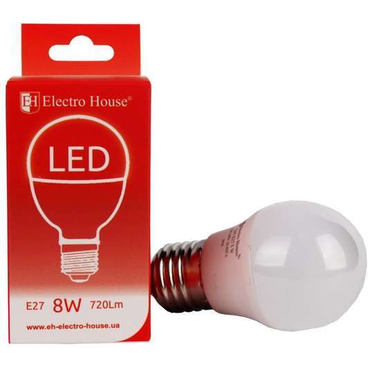 LED лампа “шар”  E27/4100K/8W 720Lm /180° G45