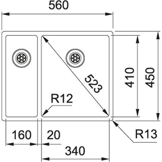 Franke Box BXX 160-34-16/ BXX 260-34-16 Нержавіюча сталь полірована
