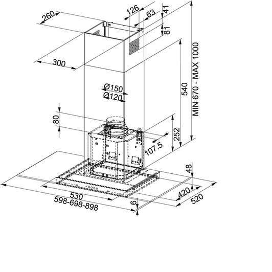 Glass Linear FGL 6115 BK/XS Нержавіюча сталь-Чорний